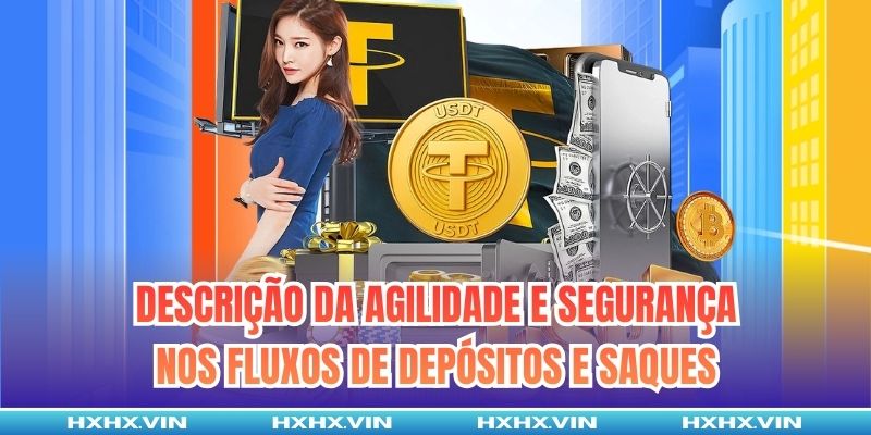 Descrição da agilidade e segurança nos fluxos de depósitos e saques